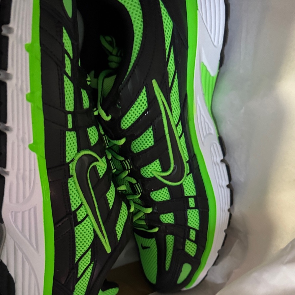 Green and Black Athletic Shoes